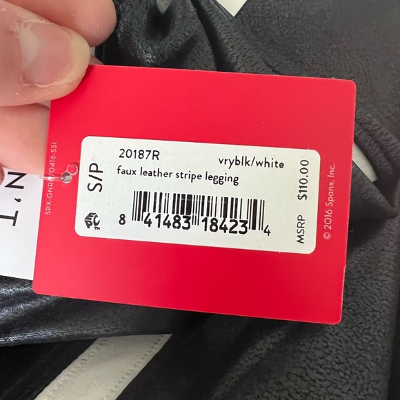 NWT SPANX Faux Leather Leggings for Women Tummy Control with Side Stripe - Picture 5 of 5